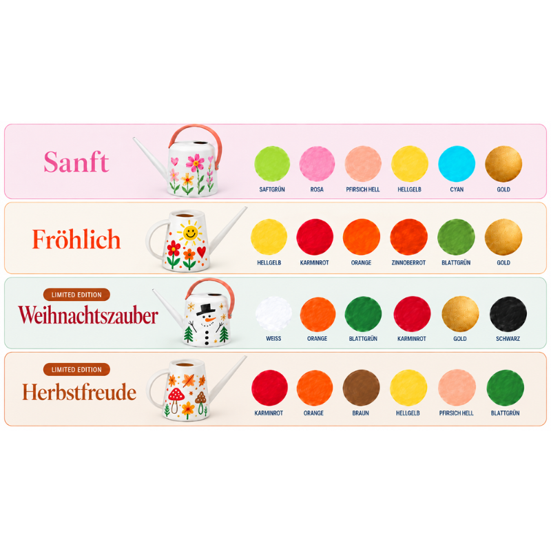 Farbkombinationen für das einfachschenken Gießkannen Kreativ-Set zum Geschenke basteln und Geschenke selber machen