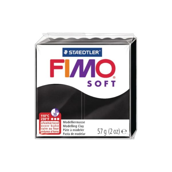 Mit STAEDTLER FIMO Soft in Schwarz kannst du eleganten Geschenke selber veredeln oder mit deinen Kindern basteln. Perfekt für kreative Bastelnachmittage.