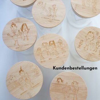 Personalisierbares Vorratsglas, das perfekte Geschenk für Oma, Opa, Gotte, Götti, Lehrkräfte mit einer persönlichen Kinderzeichnung, Unterschriften...