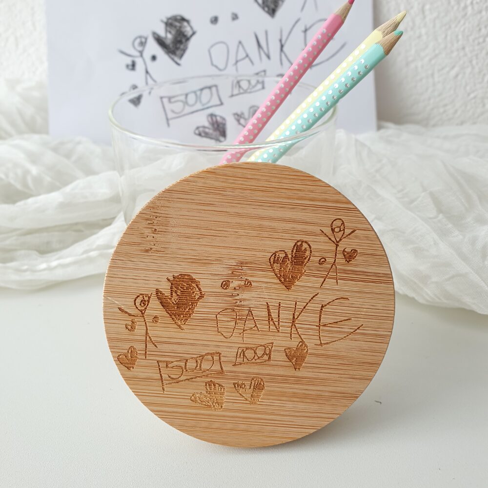 Personalisierbares Vorratsglas, das perfekte Geschenk für Oma, Opa, Gotte, Götti, Lehrkräfte mit einer persönlichen Kinderzeichnung, Unterschriften...
