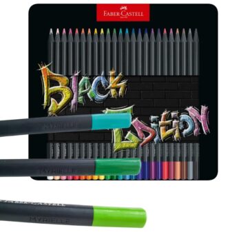 Personalisierte Faber-Castell Black Edition Farbstifte – graviert mit dem Namen sind sie ein tolles Geschenk für kreative Jugendliche und Oberstufenschüler.