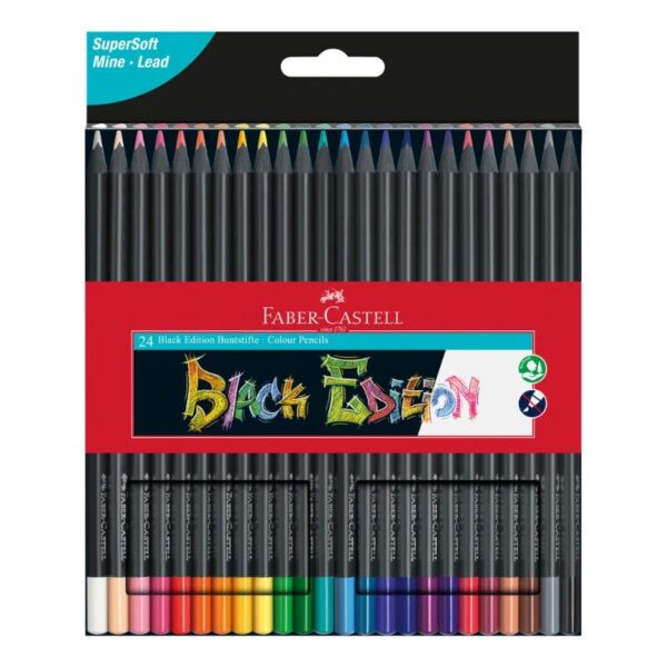 Personalisierte Faber-Castell Black Edition Farbstifte – graviert mit dem Namen sind sie ein tolles Geschenk für kreative Jugendliche und Oberstufenschüler.