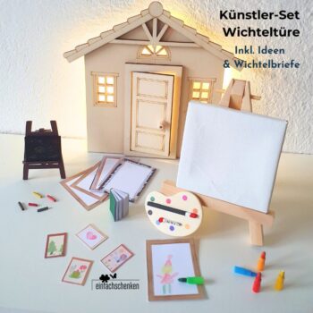 Entfache die Kreativität deines Wichtels mit unserem Einfachschenken Künstler Set – die perfekte Ergänzung deiner Wichteltüre, inkl. Ideen und Wichtelbriefe