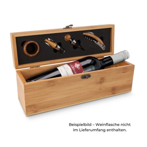 Personalisierte Weinkiste mit Sommelierset und Gravur Geschenk Idee für Weinliebhaber