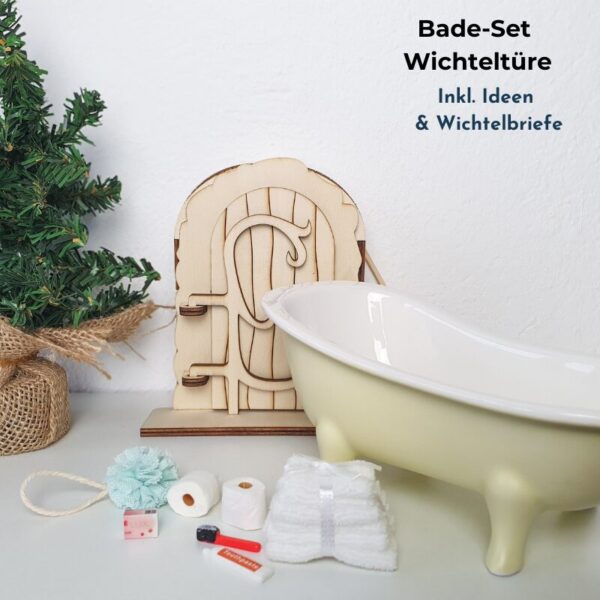 Unser Einfachschenken Bade-Set ist das perfekte Wichtel Zubehör für den privaten Spa-Moment vor der Wichteltüre. Die perfekte Ergänzung.