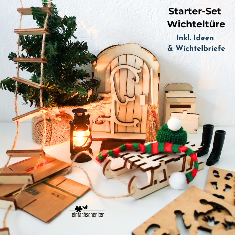 Entdecke das Einfachschenken Starter-Set 3D Wichteltür – inkl. Wichtelbriefe, LED-Laterne und liebevollen Details für den perfekten Wichtelzauber.