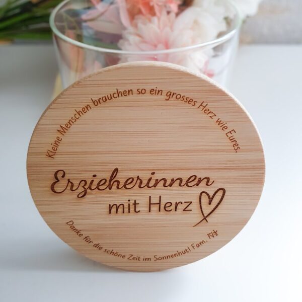 Personalisiertes Vorratsglas mit Gravur – das perfekte Geschenk für Hebamme, ErzieherInnen oder Fachkräfte. Vielseitig nutzbar und individuell gestaltbar.