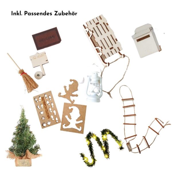 Starte magisch in die Adventszeit mit unserem Wichteltüre Starter Set "Schwederhäuschen". Inkl. Baum, Holz-Wichteltüre, eine Fahrplan, Wichtelbriefen uvm.