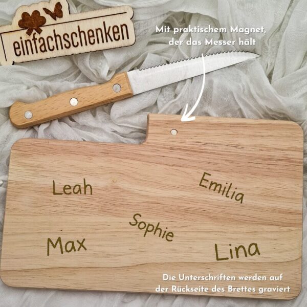 Personalisierbares Schneidebrett mit Gravur „Danke, dass Sie uns Licht geschenkt haben“ – einzigartiges Abschiedsgeschenk für Lehrer:innen mit Kinderunterschriften für Kindergarten und Schule Primarschule