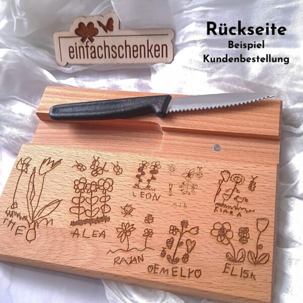 Personalisierbares Schneidebrett Unterschriften – liebevolles Abschiedsgeschenk oder "Danke"-Geschenk für LehrerInnen, Schule, Kindergarten oder Spielgruppe