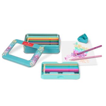 Personalisierte Sparkle Buntstifte Geschenkset – mit Namen graviert, 20 Farben & Spitzer. Praktisches, nützliches Geschenk für kreative Kinder.