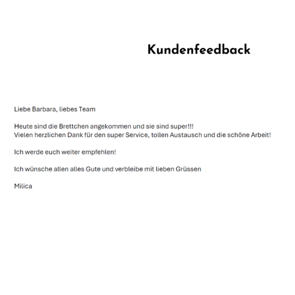 Kundenfeedback Personalisierte Schneidebretter Lehrerin Abschiedsgeschenk Buchenholz