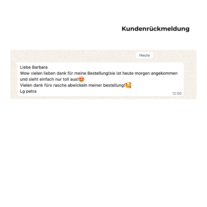 Kundenrückmeldung zu einem personalisierten Vorratsglas als Abschiedsgeschenk für Spielgruppe oder Kindergarten.