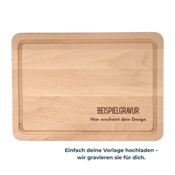 Personalisiertes Schneidebrett aus Holz mit Gravur als Geschenk, Platzhalter für eigenes Design, Kinderzeichnung, Handabdruck oder Logo