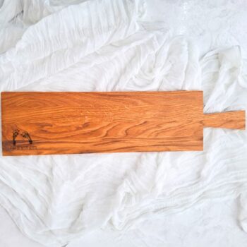 Eichenholz Apérobrett Käsebrett mit Griff Handabdruck Fussabdruck Personalisiert mit Gravur als Geschenkidee für Oma, Opa, Gotti, Götti, Papa