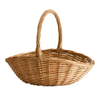 Osterkörbchen aus Weide mit Henkel, natürliches Osternest zum Befüllen.