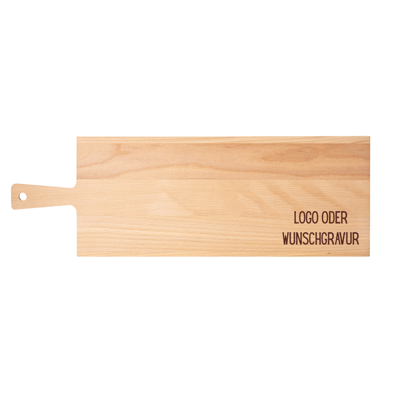 Hochwertiges Apérobrett aus massivem Buchenholz mit personalisierter Wunschgravur, Wunschtext oder Logo, ideal als Geschenk zum Geburtstag, Jubiläum, Pensionierung, Einzug oder Weihnachten. Auch als Kundengeschenk oder Mitarbeitergeschenk geeignet