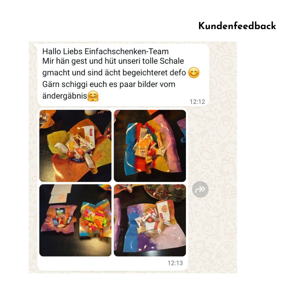 Kundenfeedback: Schalen aus Acrylglas aus dem einfachschenken-Kreativset